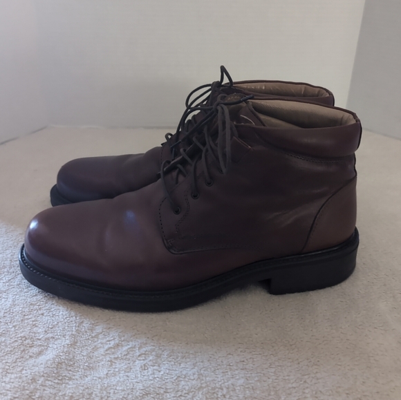 Vtg Bass Brown Leather Ankle Boots Made in Italy Mens 10.5 Derby Shoes  Oxfords